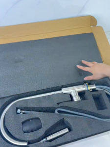 Baokemo Black Stainless Steel Kitchen Faucet Flexible Pull Out Two Modes Nozzle Hot Cold Water Mixer Tap Single Handle