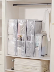 Underbed Storage Box Transparent Stackable Organizer Box With Handles For Clothes Blankets & Bedding