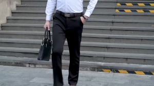 Mens Formal Pant Office Black Pants Stretchable Elastic Slacks Casual Long Trousers Busines