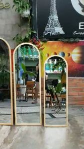 Gương soi toàn thân khung viền gỗ tự nhiên kiểu dáng vòm -oval sang trọng và hiện đại KT :50x150cm 55x160cm 60x170cm- Vương Mộc