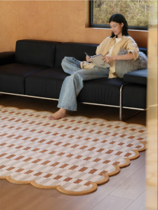 SAIBOSI | Luxurious Antique Style Irregular Shape Non Adhesive Carpet