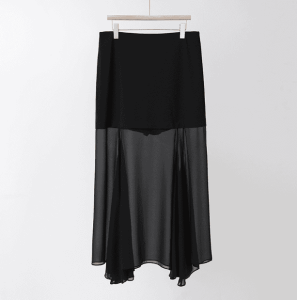 plus Size High Waist Mesh Chiffon Half Skirt Womens Summer Slimming Wrap around Skirt Korean Style A-Line Midi Skirt