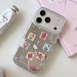 Sanrio | Luxury Makeup Mirror Bow Star Sanrio Hello Kitty Case For iphone 17 16 15 Pro Max 17 Cute Cartoon Protective Back Phone Cover