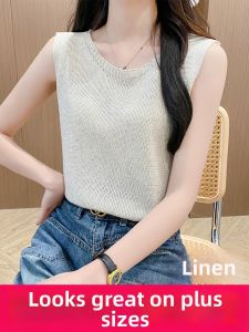 LUQIAN | Plus Size Linen Vest Blouse Tank Top