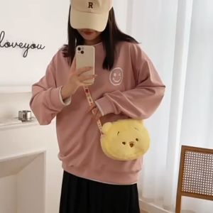 Túi Đeo Chéo Gấu Nhồi Bông Đáng Yêu Có 3 Màu