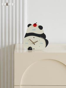 Emitdoog Luxury Acrylic Table Clock Living Room TV Cabinet Decorative Panda Home Decoration Placement Clock