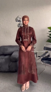Tiara Set Inner + Outer Brokat Terpisah Dress Kondangan Wanita Kekinian Gaun Pesta Elegan Terbaru 2025