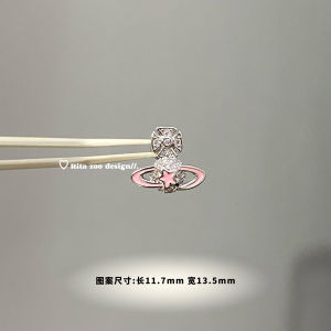 Rita Zoo Medical Titanium Steel 3D Saturn Ear Studs Earring Jewelry Ear Cuff for Piercing Sweet Style Couple Suitable