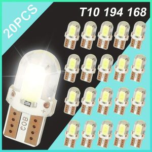 20pcs Super Bright T10 194 168 W5W 2825 COB LED License Plate Interior Light Bulbs 6000K 12V Car LED