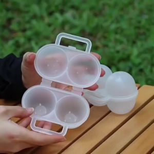 № Portable Egg Storage Box 2 Grids Plastic Durable Egg Storage Container Save Space Refrigerator Egg Dispenser With Fixed