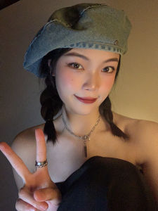 Shujiu Jia Japanese Style Retro Washed Do the Old Cowboy Beret Big Head Circumference Easiest for Match New Pocket Design Painter Cap