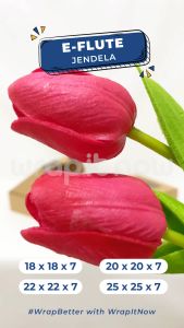 (Isi 10pcs) Kardus E-flute Die Cut 22x22x7 Jendela