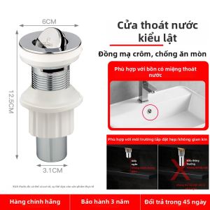 Submarine | Nút Đậy Chậu Rửa Nhấn Xuống