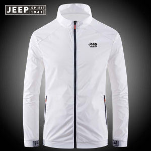 JEEP SPIRIT Mens Sun Protection Clothing UV Protection Outdoor Sports Skin Clothing Windbreaker Jacket