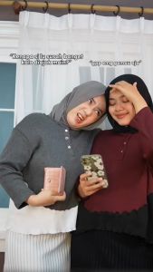 Siselyo Rena Knit Tops Atasan Knit Jumbo Atasan Lengan Panjang Wanita Bigsize