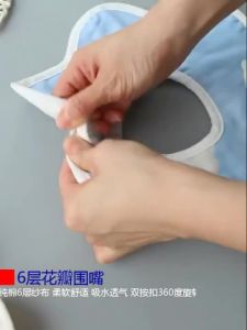 Baby Gauze Bib 6 Layer Pure Cotton 360 Degree Petal Vegetable Animal Baby Apron for Children