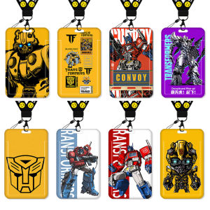 Transformers Card Holder Lanyard School ID Card Keychain Boys Water Card Work ID Badge Holder ABS Material Business Supplies