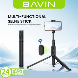 BAVIN P28 Multifunctional Bluetooth Selfie Stick w/Wireless Remote Portable Tripod & Adjustable Phone Stand for Phones
