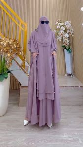 BISA COD! One Set Gamis Syari Jubah Kode MASNIS Bahan Ceruty Babydoll Premium By Ory AjeZas Collect
