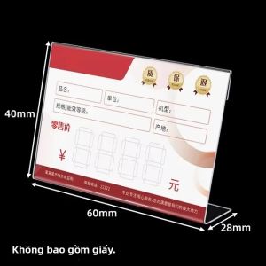 10 Chiếc Bảng Hiệu Hình Chữ L Để Bàn Hiệu Ứng Trong Suốt Giá Đỡ Tên Trong Suốt Giá Đỡ Cho Bán Lẻ Làm Bánh Buffet Thẻ Giá Nhãn Nhựa Thân Thiện Với Môi Trường