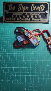 KEY HOLDER WITH ACRYLIC BACK TO BACK PRINT. WATERPROOF SCRATCHPROOF. P75 for default design. P90 for personalized. Acrylic 1&rdquoX1.5&rdquo. Check description for details.  Message us for a smoother transaction for customization.