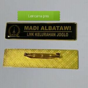 Nama Dada | Name Tag | Bahan Kuningan Tebal | Magnet | Peniti