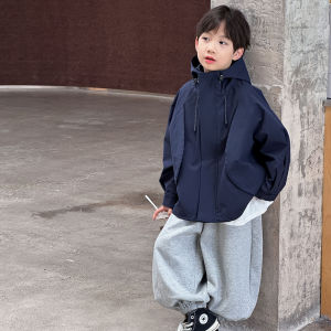 Boys Outdoor Softshell Jacket Windproof Waterproof Spring Autumn Hooded Childrens Casual Fashion Anti-Dirty Polyester Inner Lining