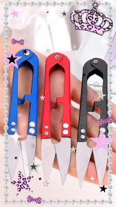 Spring Thread Snips U Shaped Handle Sewing Scissors Sharp Iron Anti Rust Multi Purpose Cutting Tool