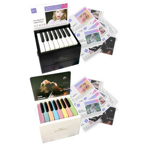 [Tenda] Taylor Piano Calendar 2025 15 Keys Piano Calendar Playable Piano Desk Calendar Desktop Peripheral Ornaments with 27 Music Calendar Cards 52 Songs