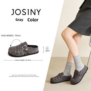 Josiny | Leopard Pattern Slip-on Half Slippers