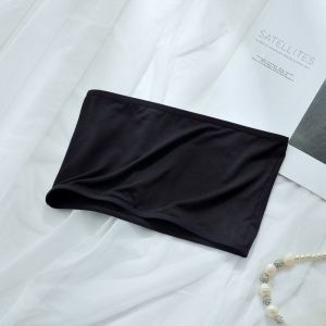 สีดำ ชิ้นเดียว Modal เสื้อในไม่มีสาย ผู้หญิง ฤดูร้อน กันลื่น ชุดชั้นในท่อสีบริสุทธิ์ เสื้อท่อนบน ผ้าพันหน้าอกชั้นฐานสวมใส่ด้านใน