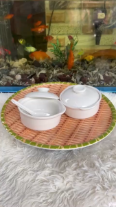 (Tặng Muỗng Sứ) Thố Sứ Chưng Yến Có Nắp Giữ Nhiệt Cao Cấp - Thể Tích 280ML - Nhỏ Gọn - Tiện Lợi - Xinh Xắn. Đức Nhung Store