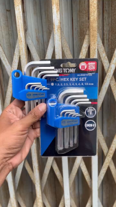 Bộ lục giác đầu bằng Ngắn 9 chi tiết 1.5-10mm KingTony 20219MR (Short metric hex key set - 9 pcs)