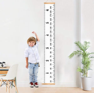 2MX0.2M Growth Height Chart For Kids Kids Height Measure Ruller With HookWall Decor Canvas Material Removable Stylish Minimalist Design