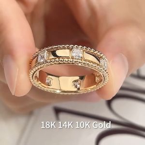 Messi Jewelry 18K Yellow Gold Lab grown Diamonds Rings wedding diamond engagement ring