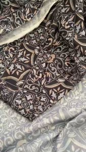 Vải Đũi Pha Nilong Họa Tiết Hoa Văn Khổ 1m5 - Không Giãn Thô - May Màn Khăn Trải Đầm Váy