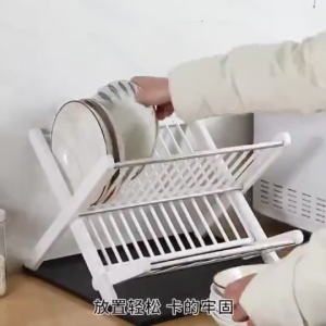 <LazMall> X Shape Plastic Dish Drainer Rack Foldable Rak Plastic High Quality Plastic Dish Rack bowls & plates