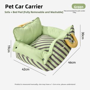 HELLOLEIBOO | Pet Car Seat for Small Dogs and Cats Removable and Washable