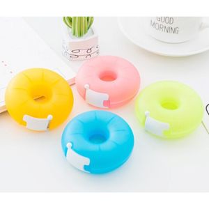 1Pc Cartoon Tape Dispenser Stationery Portable Donut Tape Holder Invisible Tape