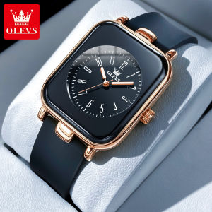 OLEVS Jam Tangan Wanita Dewasa 2025 Anti Air Original Asli Mewah Korea Elegan Simple Tali Jam Silikon Bercahaya Jam Tangan Kuarsa Hadiah Wntuk Cewek