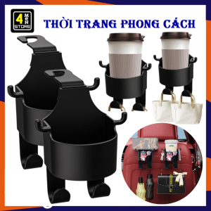 Giá Đỡ Cốc Nước Treo Xe Ô Tô Kèm Móc Treo Đồ Đa Năng Bằng Nhựa ABS Chắc Chắn - Móc Treo Xe Kiêm Để Chai Nước Tiện Dụng