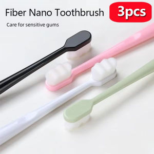 3pcs Ultra-Fine Soft Adult Toothbrush Portable Travel Brush Million Nano Bristle Teeth Deep Cleaning Dental Oral Care