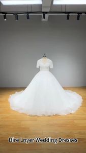 GAUN PERNIKAHAN WEDDING DRESS GAUN PUTIH LENGAN PENDEK WEDDING GOWN EKOR MUTIARA