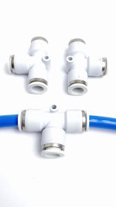 Tê Nối Nhanh PE Tê Nối Nhanh Cắm Ống STNC YPE Phi 4 6 8 10 12 16 - Màu Trắng