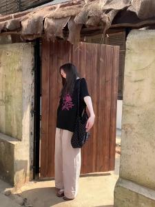NIHAOKANONG | Quần Dài Casaul Thoáng Rộng Đai Rút Dây