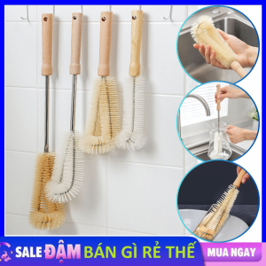 Dụng Cụ Chùi Rửa Ly  Bình Sữa  Bình Nước Cán Cầm Gỗ Tiện Lợi - Cây Cọ Rửa Cốc Ly Nhiều Kích Thước Đa Năng - Cọ Rửa Ly Tay Cán Gỗ Siêu Bền  Tiện Ích