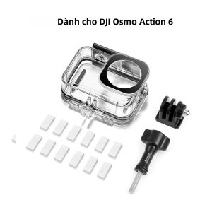 Puluz | Vỏ Chống Nước PULUZ 60m Cho Camera DJI Osmo Action 6 Với Bộ Chuyển Đổi Vô Hình Và Ốc Vít Dài - Vỏ Bảo Vệ Dưới Nước