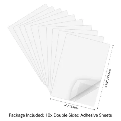 10Pcs/set Clear Double Sided Adhesive Sheets Adhesive Tap Sheet Sticky Film for Arts Craft Photo Albums Card Making Supplies