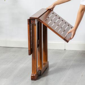 Foldable Outdoor Dining Table and Chair Set Real Wood Portable Camping Tea Drinking Small Table Storage Home Use