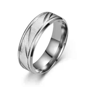 Classic Silver Wave Pattern Couple Rings For Men Women Stainless Steel Ring Engagement Wedding Fashion Jewelry Size 7-12